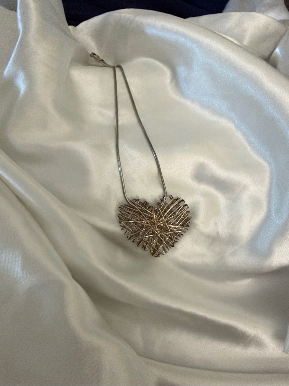 Silver Heart Pendant and Necklace - Women Jewelry